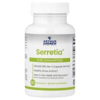 Serretia®, чистая серрапептаза, 60 капсул (125 000 SPU в 1 капсуле) — Arthur Andrew Medical