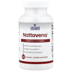 Nattovena®, чистая наттокиназа, 4000 FU, 180 капсул — Arthur Andrew Medical