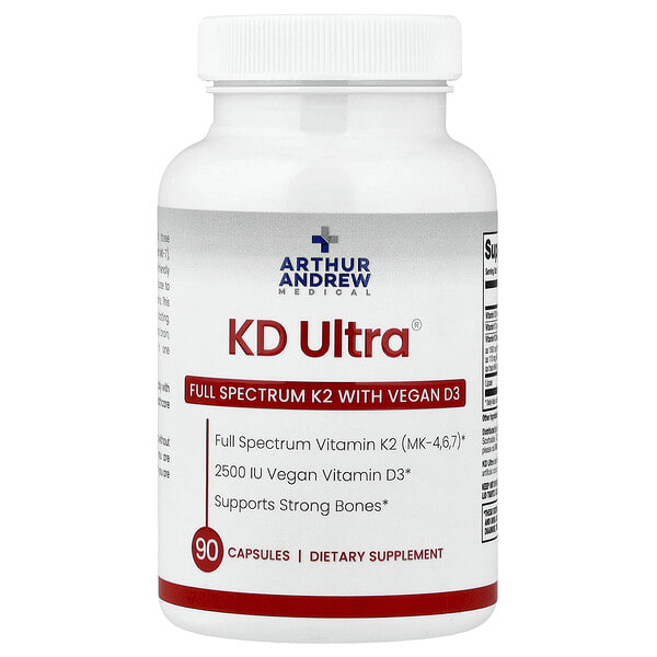 aam00834_v_40.jpg KD Ultra®, витамин K2 полного спектра с веганским витамином D3, 90 капсул — Arthur Andrew Medical