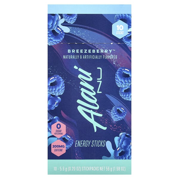 aan51507_v_18.jpg Energy Sticks, Breezeberry™, 10 пакетиков по 5,6 г (0,2 унции) — Alani Nu