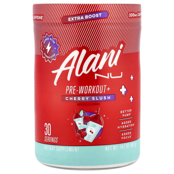 aan51813_v_8.jpg Pre-Workout+, вишневый вкус, 401 г (14,1 унции) — Alani Nu