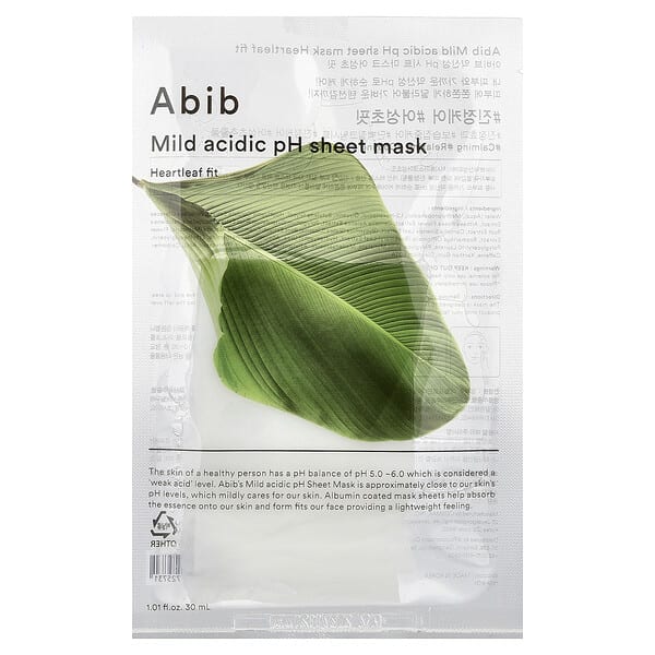 abb72573_v_9.jpg тканевая маска с кислотным уровнем pH, Heartleaf Fit, 1 шт., 30 мл (1,01 жидк. унции) — Abib