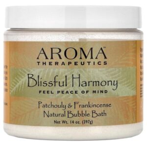 Натуральная пена для ванн, Blissful Harmony, пачули и ладан, 397 г (14 унций) — Abra Therapeutics