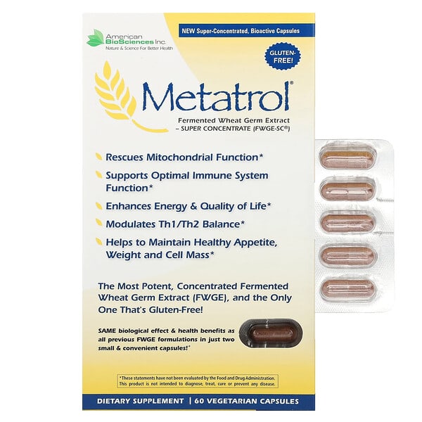abs00001_v_22.jpg Metatrol®, ферментированный экстракт ростков пшеницы, 60 вегетарианских капсул — American Biosciences