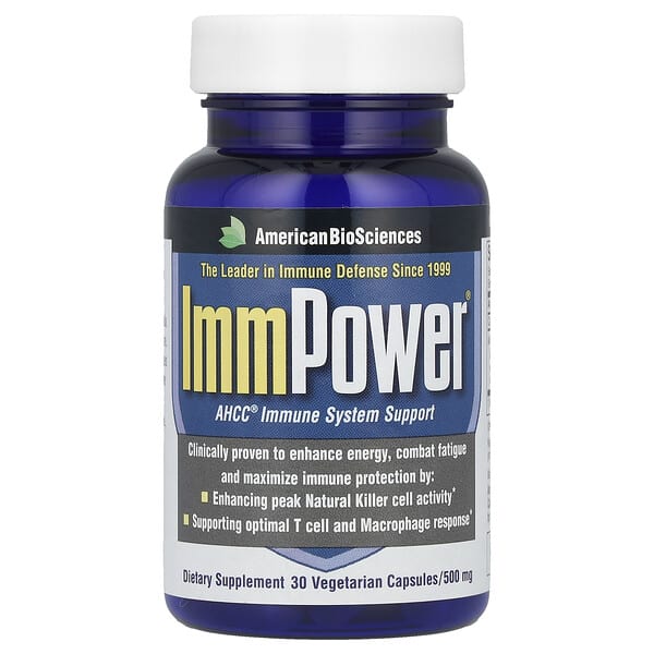 abs00130_v_11.jpg ImmPower® AHCC®, 500 мг, 30 вегетарианских капсул — American Biosciences
