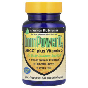 ImmPower® D3, AHCC® с витамином D3, 30 вегетарианских капсул — American Biosciences