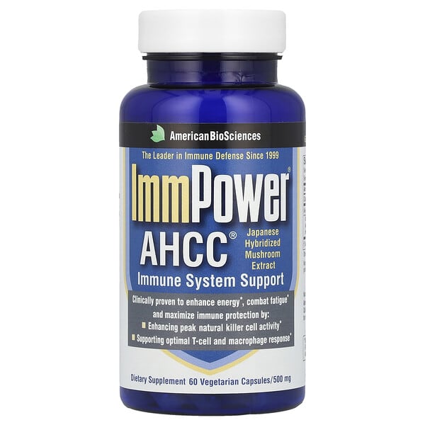abs04560_v_8.jpg ImmPower® AHCC®, 500 мг, 60 вегетарианских капсул — American Biosciences