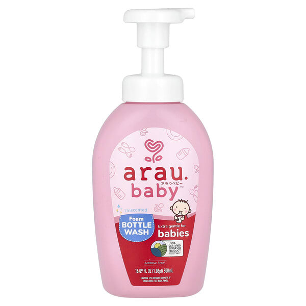 aby04003_v_8.jpg arau.baby, Пенка для мытья бутылочек, без запаха, 500 мл (16,09 жидк. унц.)