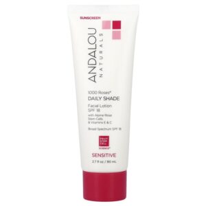 1000 Roses®, Daily Shade, лосьон для лица, SPF 18, для чувствительной кожи, 80 мл (2,7 жидк. унции) — Andalou Naturals
