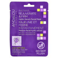Instant Rejuvenate & Firm, увлажняющая маска для лица с сывороткой, 1 лист клетчатки, 18 мл (0,6 жидк. унц.) — Andalou Naturals