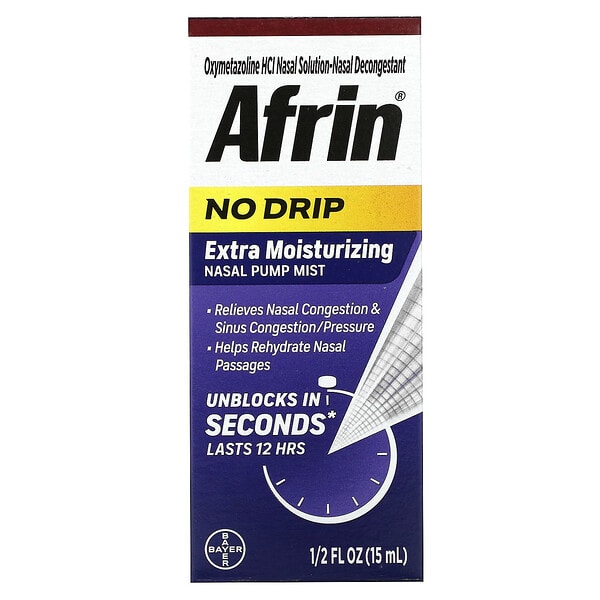 afr01511_v_12.jpg No Drip, увлажняющий спрей для носа, 15 мл (1/2 жидк. унц.) — Afrin