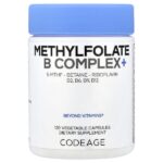 Methylfolate B Complex+, комплекс витаминов группы B с метилфолатом, 120 растительных капсул — Codeage