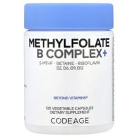Methylfolate B Complex+, комплекс витаминов группы B с метилфолатом, 120 растительных капсул — Codeage