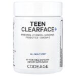 Teen Clearface+, добавка для здоровья кожи лица подростков, 60 растительных капсул — Codeage