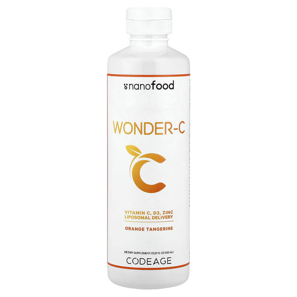 age00879_v_60.jpg Nanofood, Wonder-C, добавка с витамином C, со вкусом апельсина и мандарина, 450 мл (15,22 жидк. унции) — Codeage