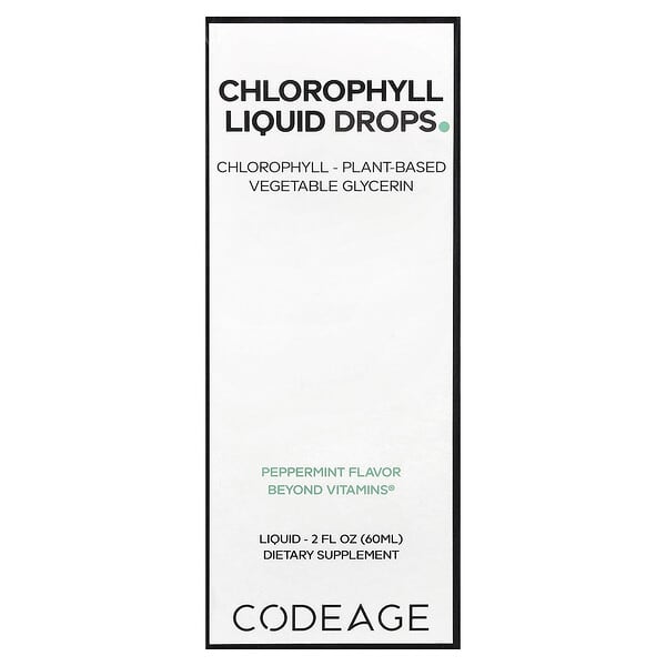age12127_v_136.jpg Chlorophyll Liquid Drops, перечная мята, 60 мл (2 жидк. Унции) — Codeage