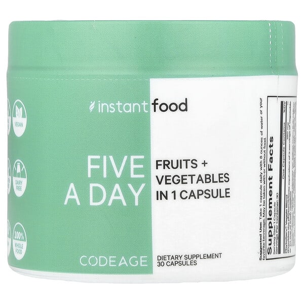 age12152_v_40.jpg Five A Day, фрукты и овощи в 1 капсуле, 30 капсул — Codeage
