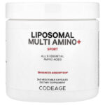Liposomal Multi Amino+, комплекс липосомальных аминокислот, серия Sport, 240 растительных капсул — Codeage