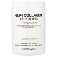 Порошок из пептидов коллагена GLP-1, Trim & Glow®, без добавок, 300 г (10,58 унции) — Codeage