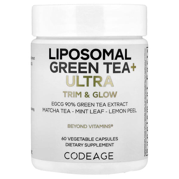 age60988_v_8.jpg Liposomal Green Tea + Ultra Trim & Glow, 60 растительных капсул — Codeage