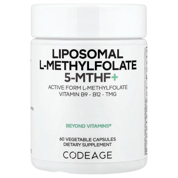 age81560_v_25.jpg липосомальный L-метилфолат 5-MTHF+, 60 растительных капсул — Codeage