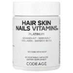 витамины для волос, кожи и ногтей, Platinum, 60 растительных капсул — Codeage