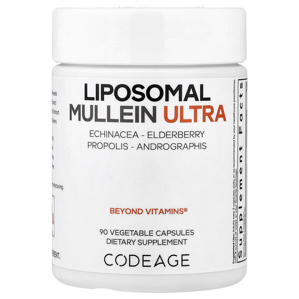 age81583_v_8.jpg Liposomal Mullein Ultra, липосомальный коровяк, 90 растительных капсул — Codeage