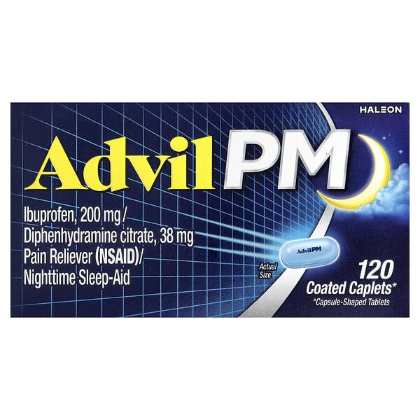 ail16443_v_46.jpg PM, ибупрофен, 200 мг, 120 капсул, покрытых оболочкой — Advil