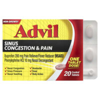от заложенности носа и боли, 20 таблеток, покрытых оболочкой — Advil