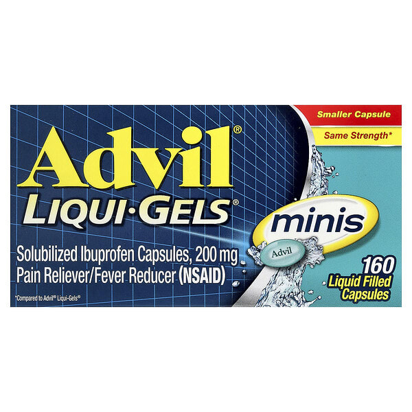 ail76989_v_53.jpg Liqui-Gels®, ибупрофен, мини-капсулы, 200 мг, 160 капсул с жидкостью — Advil