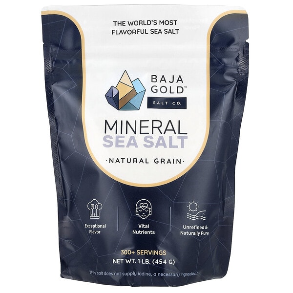 aja19922_v_2.jpg Baja Gold Salt Co., Минеральная морская соль, натуральная зерновая, 454 г (1 фунт)