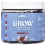 Grow, жевательные таблетки для волос и красоты, со вкусом граната, 60 жевательных таблеток — Akasha Superfoods