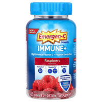 Immune+ с витамином C и витамином D с цинком, жевательные таблетки, со вкусом малины, 45 жевательных таблеток — Emergen-C