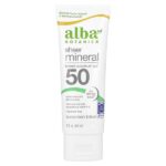 Sheer Mineral, минеральный солнцезащитный лосьон, SPF 50, без отдушки, 89 мл (3 жидк. унции) — Alba Botanica