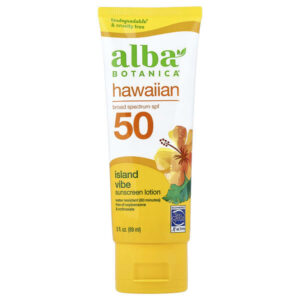 гавайский солнцезащитный лосьон, SPF 50, с тропическим ароматом, 89 мл (3 жидк. унции) — Alba Botanica