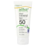 прозрачный минеральный солнцезащитный лосьон для лица, SPF 50, без отдушек, 59 мл (2 жидк. унции) — Alba Botanica