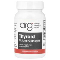 Thyroid, натуральный железистый материал, 40 мг, 100 вегетарианских капсул — Allergy Research Group