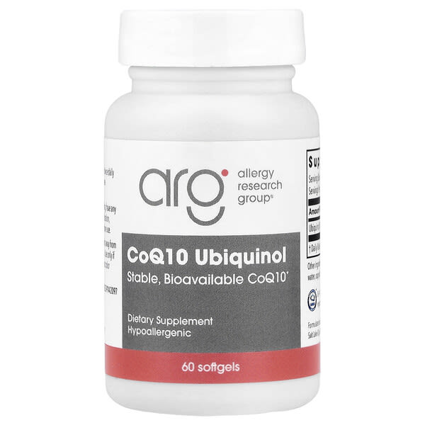 alg76070_v_12.jpg коэнзим Q10, убихинол, 60 капсул (100 мг в 1 капсуле) — Allergy Research Group