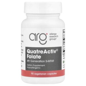 фолат QuatreActiv®, 90 вегетарианских капсул (833 мкг в 1 капсуле) — Allergy Research Group