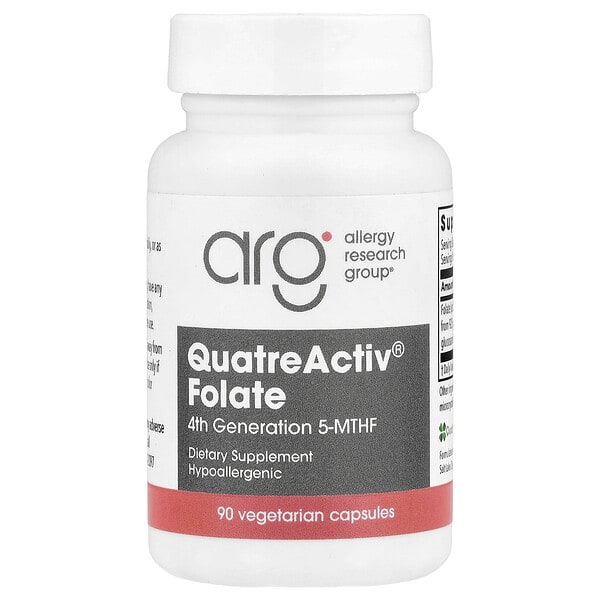 alg76530_v_77.jpg фолат QuatreActiv®, 90 вегетарианских капсул (833 мкг в 1 капсуле) — Allergy Research Group