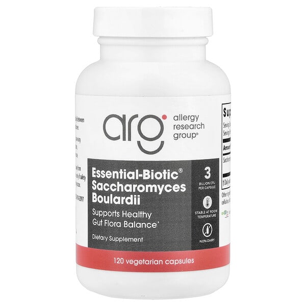 alg77230_v_92.jpg Essential-Biotic®, сахаромицеты Буларди (Saccharomyces boulardii), 120 вегетарианских капсул (150 мг в 1 капсуле) — Allergy Research Group