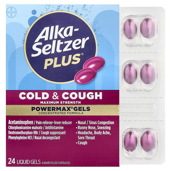 alz58343_v_39.jpg PowerMax® Gels, капсулы от простуды и кашля, 24 капсулы с жидкостью — Alka-Seltzer Plus