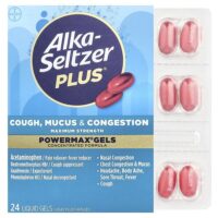 PowerMax®, гели, от кашля, мокроты и заложенности носа, 24 жидкие капсулы — Alka-Seltzer Plus