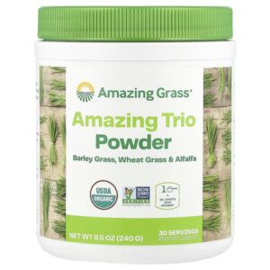 Amazing Trio, порошок из ростков ячменя, пшеницы и люцерны, 240 г (8,5 унции) — Amazing Grass