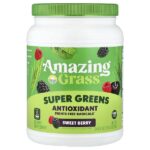 суперзелень, антиоксидант, со вкусом сладких ягод, 700 г (1,54 фунта) — Amazing Grass