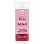 Fizzy Green Tablets, увлажнение, клубничный лимонад, 10 таблеток — Amazing Grass