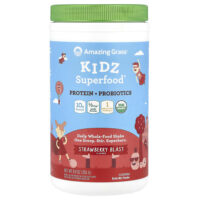 Kidz Superfood, протеин и пробиотики, клубничный взрыв, 255 г (8,9 унции) — Amazing Grass