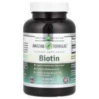 Биотин, 10 000 мкг, 200 растительных капсул — Amazing Nutrition