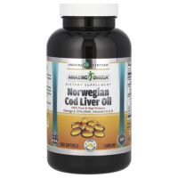 Amazing Omega, жир печени норвежской трески, лимон, 1000 мг, 250 мягких таблеток — Amazing Nutrition