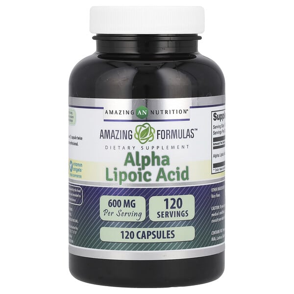 amn02126_v_32.jpg Альфа-липоевая кислота, 600 мг, 120 капсул — Amazing Nutrition